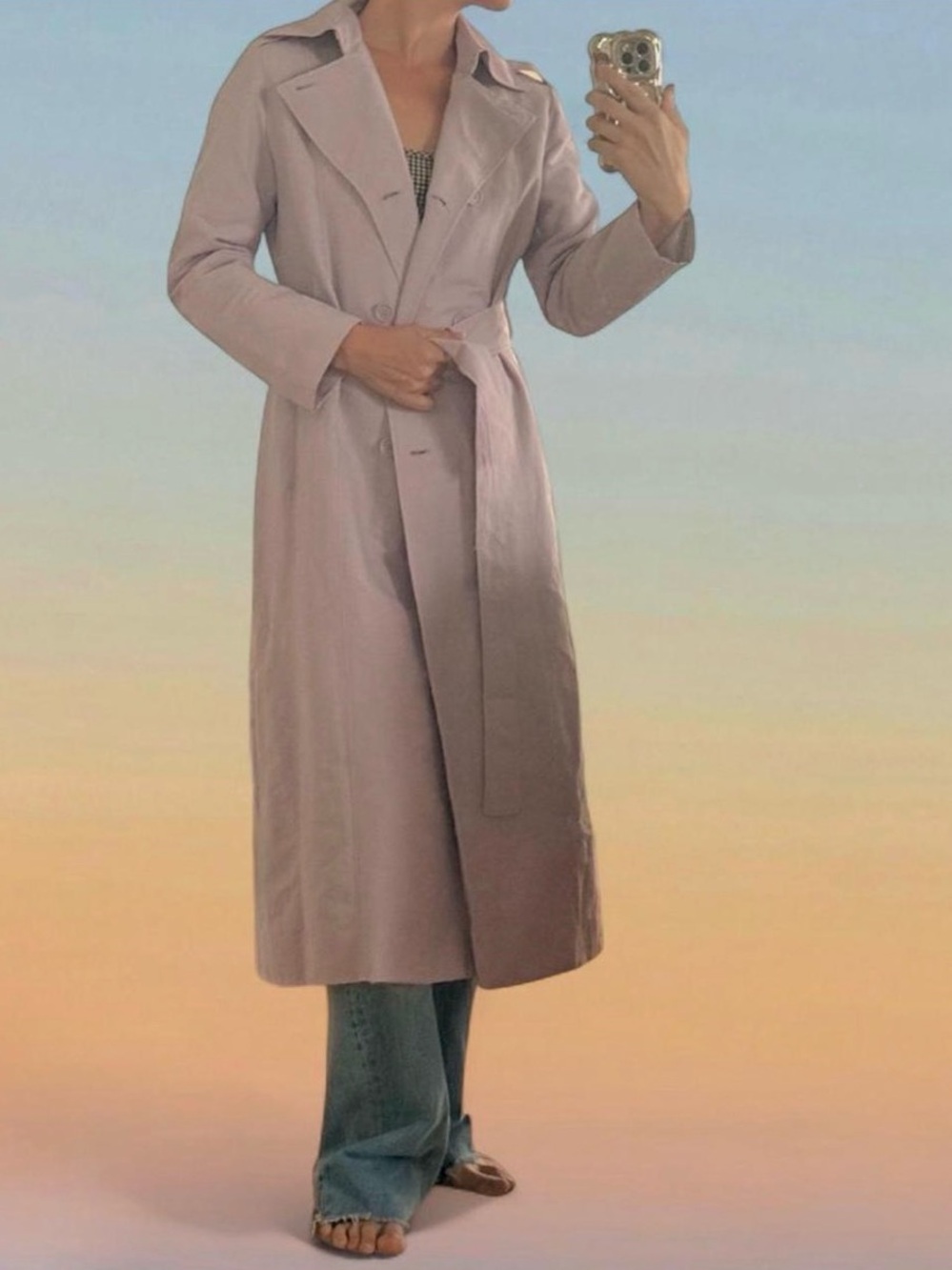 Max&Co Lavender Trench Coat, Size Extra Small
